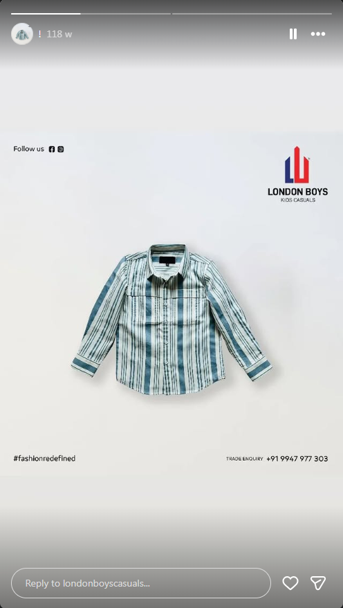 Blue striped double-pocket shirt